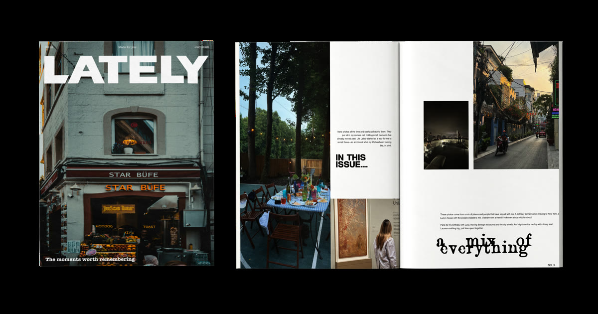 Lately magazine covers and printed pages