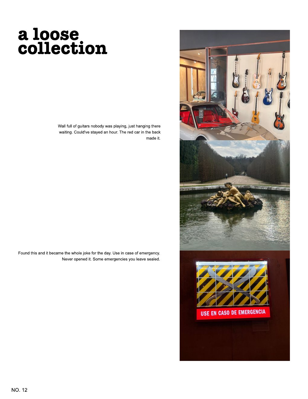 An interior page from Lately magazine 1, showing the editorial photo layout